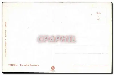Wenecja — Rio delle Maravegie — Proprieta artistica A. Sorocchi - Milano — Rewers