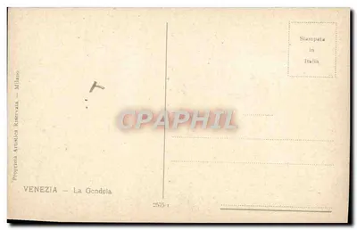 Wenecja — Gondola — Proprietà Artistica Riservata — Mediolan — Rewers