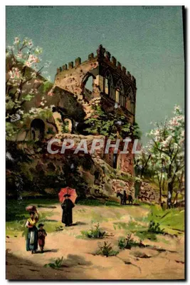 Ruínas de Taormina — vista pitoresca — Stengel & Co., Dresden 1908