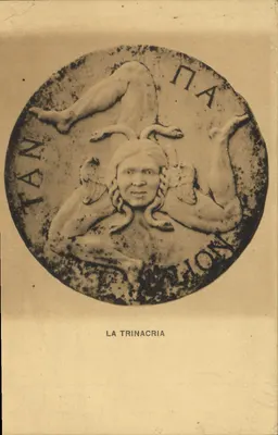 A Trinácria — emblema de Taormina — editor F. Galiffi Crupi