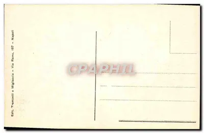 Pompei - Anfiteatro — widok z teatru starożytnego z góra Wезuwa na tle — Edizioni Trampatti e Migliaccio, Via Roma, 67, Napoli — Rewers