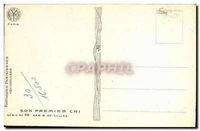W Alzacji — Jego pierwszy krzyk — Fantazje Paryskie, seria n°30 autorstwa B. de Selles — Rewers