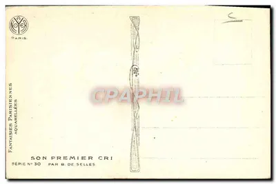 Graine de Poilu — Jego pierwszy krzyk — Fantaisies Parisiennes Aquarellées, seria n°30, autor B. de Selles — Rewers