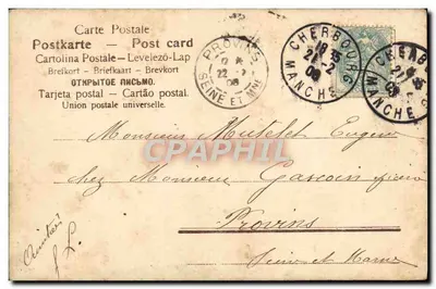 Visão de Veneza — Gôndola ao entardecer — Montanos H. Huemiger — Verso
