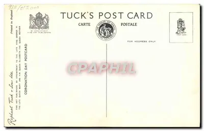 La procesión de la coronación de Su Majestad la Reina Isabel — Tuck Card CHT 18 — Reverso