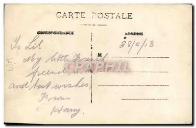 Soldat en uniforme — pose devant un escalier avec balustrade — éditeur JED — Verso