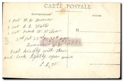 Trois soldats américains — portrait studio — éditeur non visible — Verso
