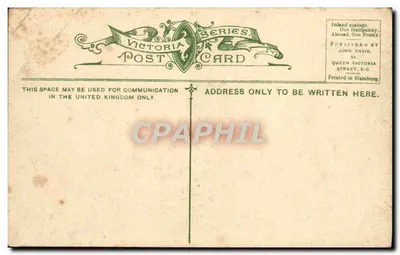Folkestone — Wejście do portu — seria pocztówek Victoria Post Card n°614 — Rewers