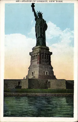 Estátua da Liberdade, Nova York — série 609 — editor Manhattan Post Card Co.