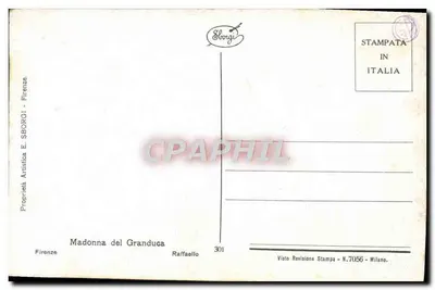 Madonna del Granduca — Raffaello — Editor Sborgi, n°301 — Verso