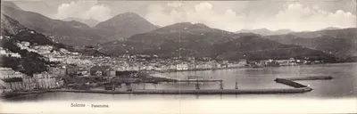 Solerno - Panorama — Panoramablick auf den Hafen und die Hügel — Verlag Caiman Vincenzi • Solerno