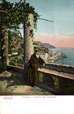 Amalfi — Panorama e Terrazza dei Cappuccini — Édit. E. Ragazino, Galeria Umberto, Napoli