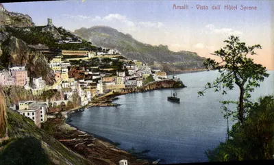 Amalfi — Vista desde o Hotel Syrene — editor A. Faccio, série N° 74