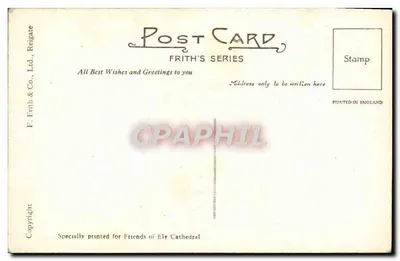 Ely, A Catedral — vista da torre e dos edifícios adjacentes — F. Frith & Co. Ltd., Reigate — Verso