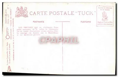Les Houches (Mont-Blanc) — widok panoramiczny — kolekcja Tuck, nr 103 — Rewers