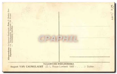 August Van Cauwelaert — poeta walão — editor E. Berholt, Bruxelas — Verso