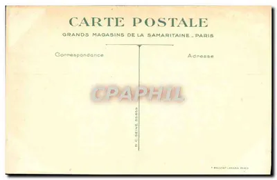 Dwoje dzieci i pies patrząc w niebo — OH ! COMME PAPA A LANCÉ HAUT LA BALLE ! — Grands Magasins de la Samaritaine, Paryż — Rewers