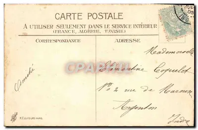 Lírio do Vale — buquê em um quadro oval — K.F. Éditeurs Paris — Verso