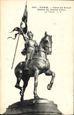Paris — Statue de Jeanne d'Arc à la Place de Rivoli — par Frémiet - J.H. n° 565