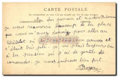 Soldado e mulher abraçados — ilustração de Guy Resson — editor Devaux, n° 123 — Verso
