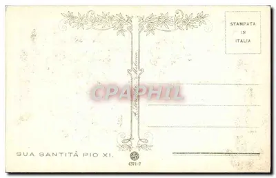 Papież Pius XI — Sua Santità Pio XI — wydawca Milan, nr 4371-7 — Rewers