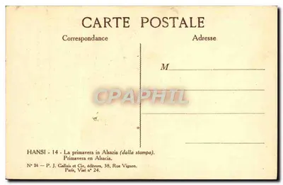 Primavera na Alsácia — HANSI n°14 — editor P. J. Gallais e Cie, Paris — Verso