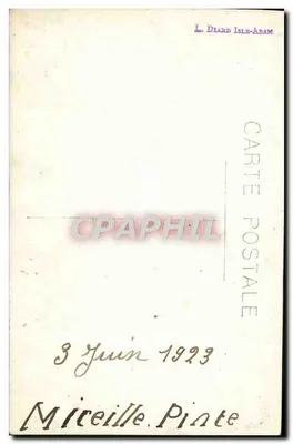 Jovem mulher em vestido e véu branco — jardim — L. Diard Isle-Adam, n° 14 — Verso