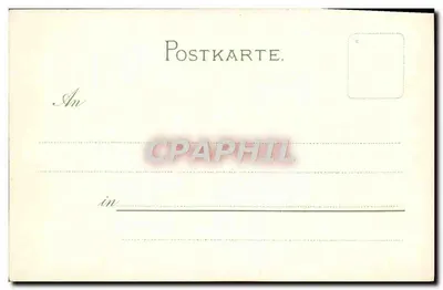 Gałązka różowych kwiatów — ręcznie narysowana — Messer & Buch, Leipzig, N° 1029 — Rewers