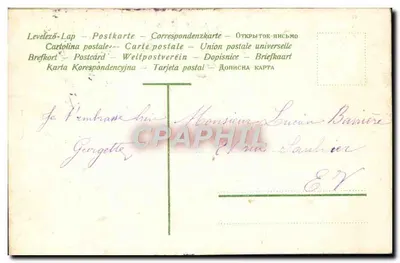 Jeune fille en uniforme marin — cadre floral avec ruban — éditeur non visible — Verso