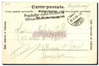 Lucerna — vista del lago con battello a vapore e uomo volante — G P. 838 — Verso