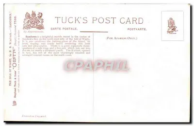 Sandown — panoramowy widok wybrzeża — Tuck's Post Card — Rewers