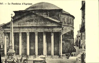 Pantheon Agryppy — widok budynku z obeliskiem — Maison d'Art, Bruksela, nr 547