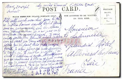 Cartolina d'epoca Town hall di Hove — Verso
