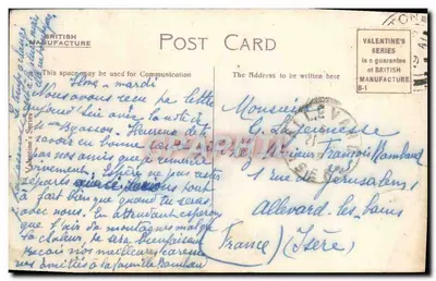 Cartolina d'epoca Memoriale del Re Eduardo a Hove — Verso