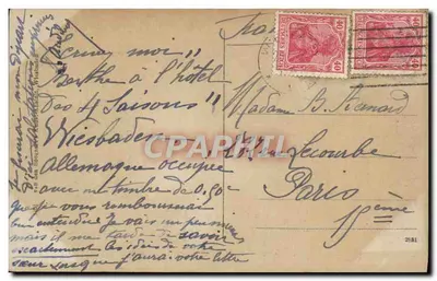 Wiesbaden — Wilhelmstraße — Rue Guillaume — William street — nieznany wydawca — Rewers