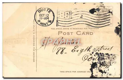 Depósito do Northern Pacific, Butte, Mont. — Número 13 — editor não visível — Verso