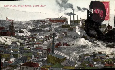 Riches Hill in the World, Butte, Mont. — vista industrial — editor não visível