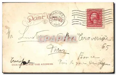 Stara pocztówka Grace Church California St San Francisco po pożarze kwietnia 1906 — Rewers