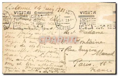 Lisbona - Widok panoramiczny — wydawca nieznany, numer serii nieczytelny — Rewers