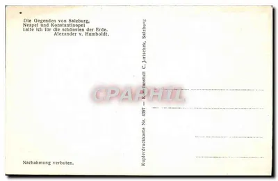 Salisburgo dalla Humboldt-Terrazza — vista panoramica — stampa a rilievo n. 4397 — Verso