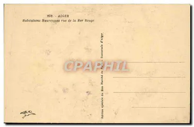 Argélia - Algues - Habitações Maurescas na Rua da Mar Vermelha — Edição especial do Bon Marché de Paris — Verso