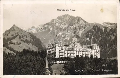 Rocher de Naye — Hotel Regina em Caux — editor O. Tartori, n° 1302