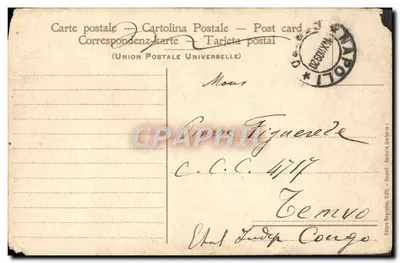 Bilhete postal antigo Napoli A erupção do Vesúvio Abril 1906 Vulcão — Verso
