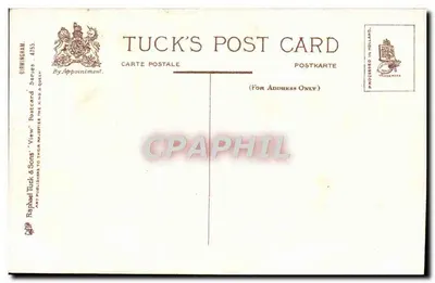 Birmingham. Uniwersytet — widok z placu z pomnikiem i budynkami — Tuck's Post Card, seria 4753 — Rewers
