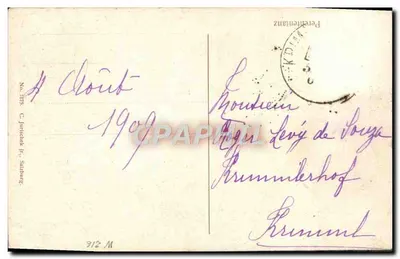 Grupo de dançarinos em trajes tradicionais — C. Jungholt, Salzburgo, n° 1875 — Verso