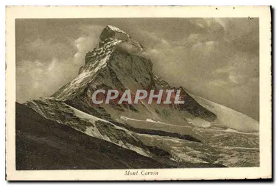 Stara pocztówka Stara pocztówka Mont Cervin — widok panoramiczny — Joseph Alaria - wydawca fotograficzny - Courmayeur