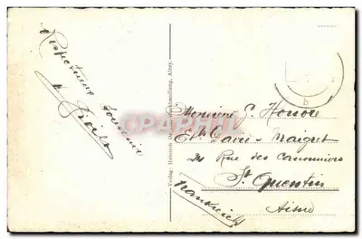 Albey — Schlossstor z zamkiem — Wydawca: Heinrich Becker, Albey — Rewers
