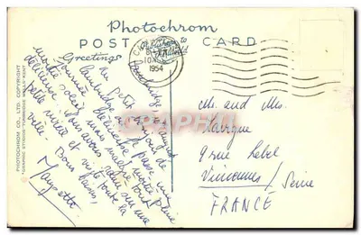 Cambridge. King's and Clare Colleges — Photochrom Card, série V5111 — Verso
