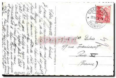 Oberhofen nad Thunersee — widok panoramiczny — F. Doblinger-Mari, Fotograf — Rewers