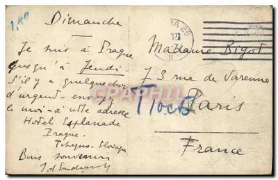 Museu Nacional da Boêmia — Praga — editor Foto FON Praha, n° 3381 — Verso